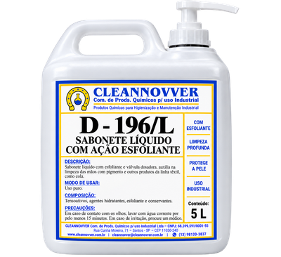 Embalagem D – 196/L Sabonete liquido com ação esfoliante